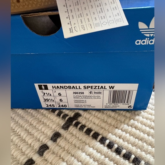 adidas Handball Spezial Pink Suede Sneakers with Orange Stripes Size 7.5 - Picture 4 of 7